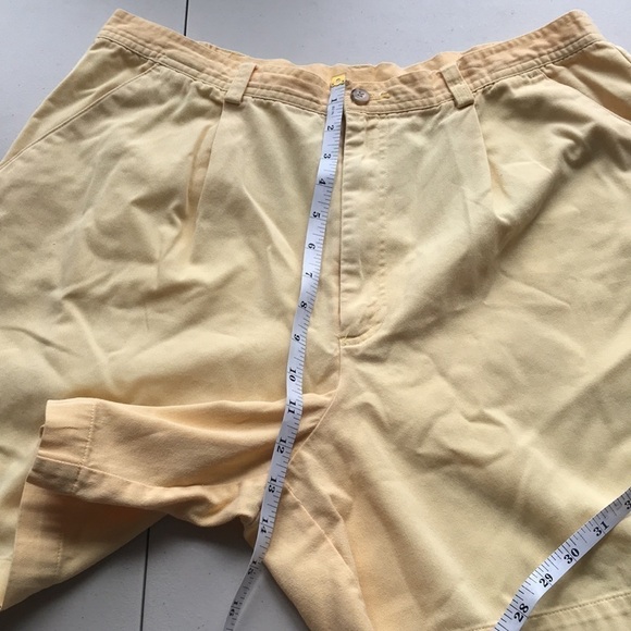 VINTAGE St Johns Bay yellow ultra high waist shorts 16 - Picture 6 of 7